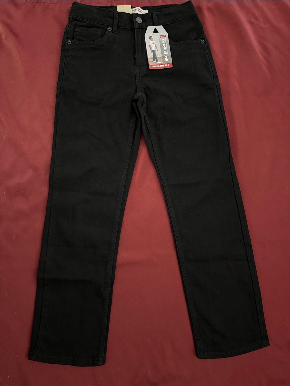 Levi's Boys 12R Straight Black Jeans NWT